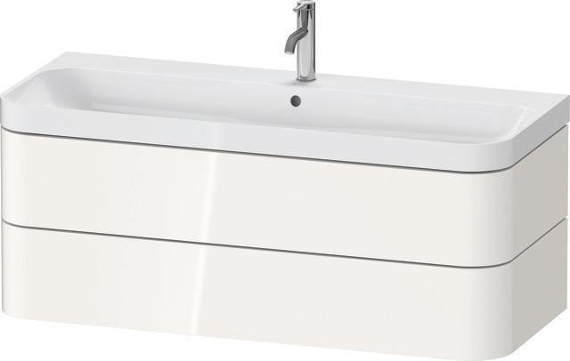 DURAVIT Waschtischset HAPPY D.2 PLUS 1175x490mm, ein Hahnloch, taupe supermatt – Wandhängend, 2 Schubkästen