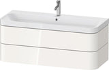 DURAVIT Waschtischset HAPPY D.2 PLUS 1175x490mm, ein Hahnloch, taupe supermatt – Wandhängend, 2 Schubkästen