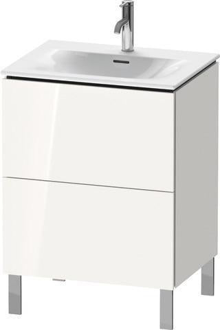 Duravit L-Cube Waschtischunterbau 620 mm weiß matt mit 2 Auszügen und Tip-On-Technik