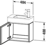 Duravit L-Cube Waschtischunterbau 480 mm, wandhängend, 1 Tür rechts, Amerikanischer Nussbaum