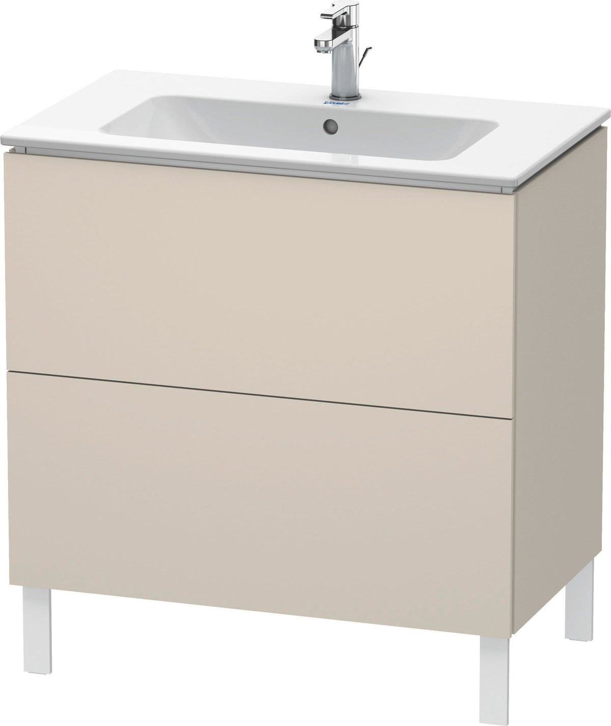 Duravit L-Cube Waschtischunterbau 820 mm taupe matt, 2 Auszüge, bodenstehend