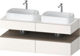 Duravit Qatego Konsolenwaschtischunterbau 1400 mm Basalt Matt mit 2 Auszügen und LED-Beleuchtung
