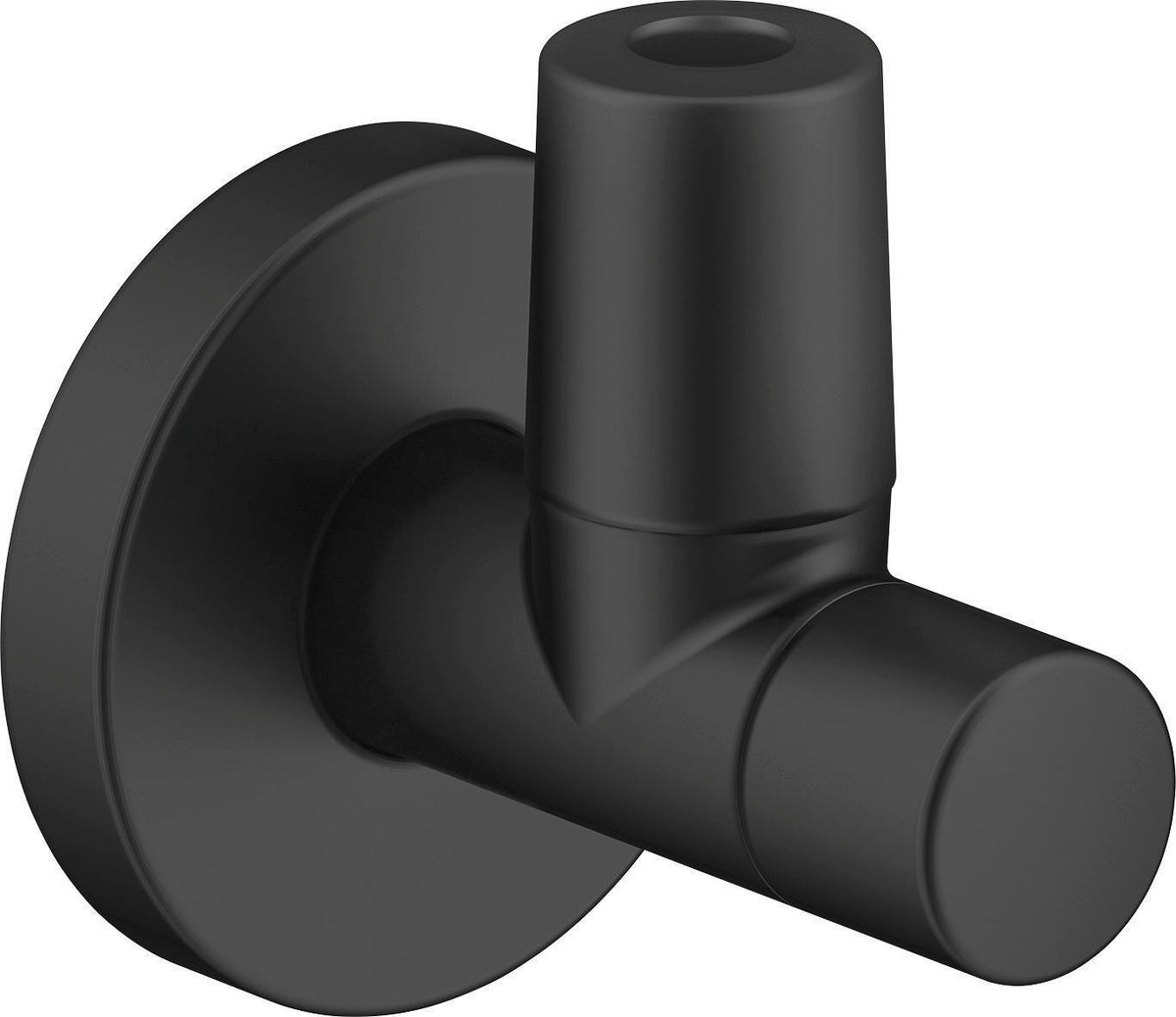DURAVIT Design-Eckventil Schwarz Matt – Gerades Messing-Aufbauventil mit Rosette