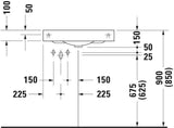 Duravit Eck-Waschtisch Architec 635 mm weiß, wandhängend, 1 Hahnloch, ohne Überlauf