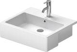 DURAVIT Vero Halbeinbauwaschtisch 550 mm mit Überlauf, 1 Hahnloch und WonderGliss in Weiß