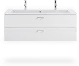 DURAVIT ME by Starck Möbelwaschtisch 1230 mm, 2 Hahnlöcher, mit Überlauf, weiß – Designer-Waschtisch von Philippe Starck