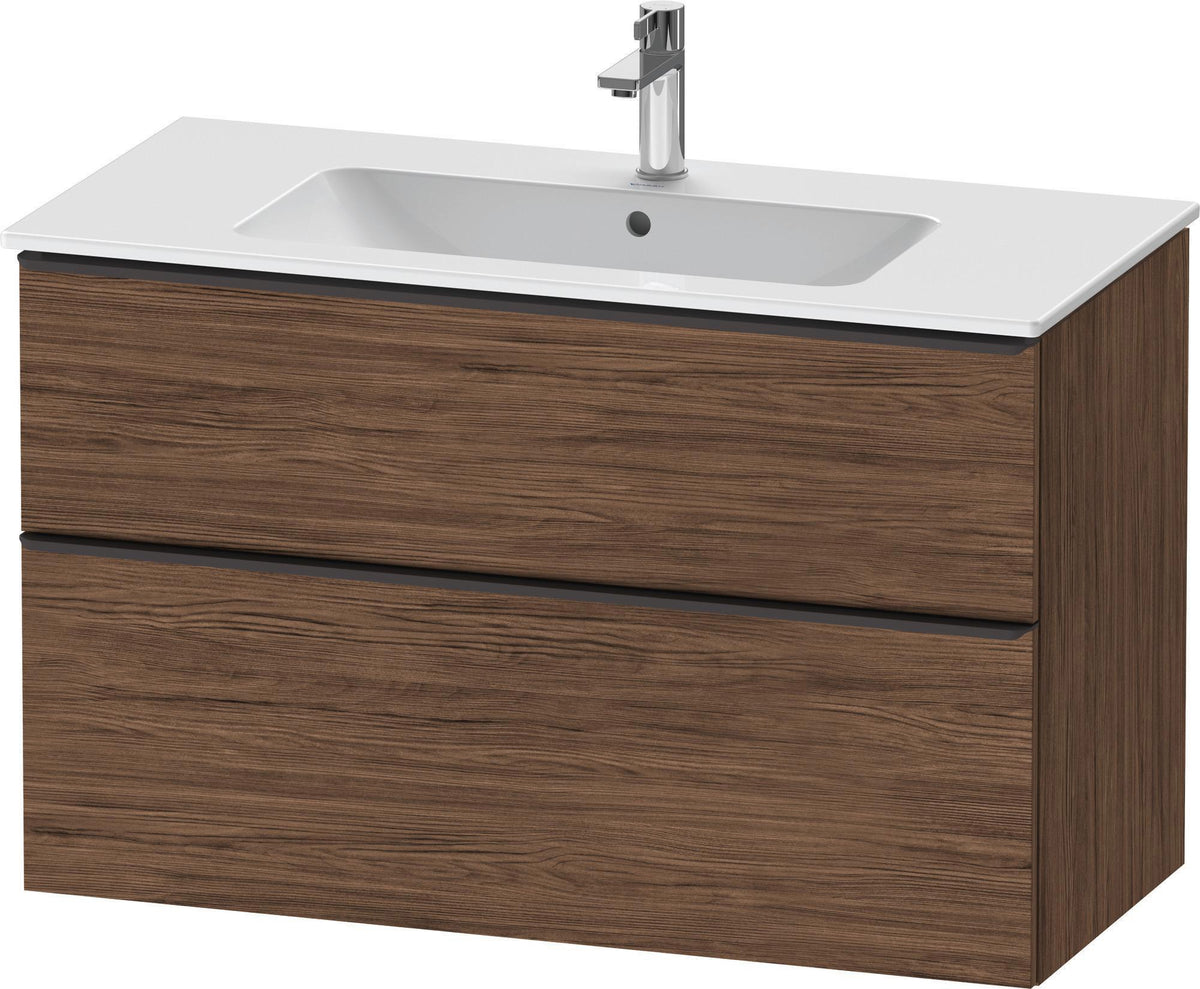 DURAVIT D-Neo Waschtischunterbau 1010 mm Eiche Schwarz mit Bronze Griff