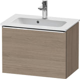 DURAVIT D-Neo Waschtischunterbau 610 mm Eiche Terra Matt mit Auszug und Chromgriff