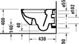 Duravit D-Code Wand-WC 570 mm spülrandlos weiß – Rimless Tiefspüler