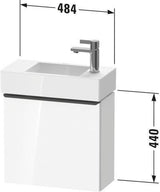 DURAVIT D-Neo Waschtischunterbau 484 mm Eiche Schwarz Matt, 1 Tür, Bronze Griff