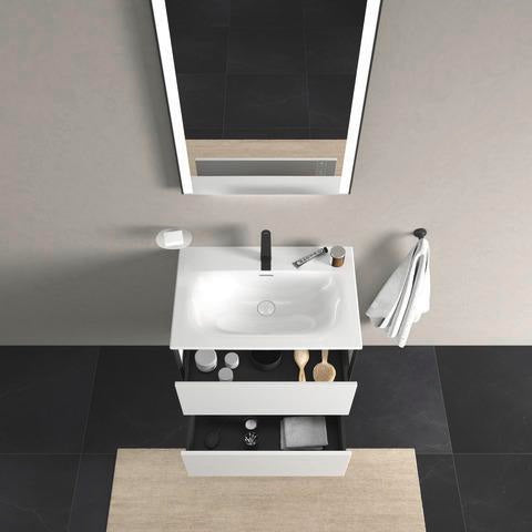 DURAVIT Viu Möbelwaschtisch 730 mm Weiß mit Überlauf und Hahnlochbank
