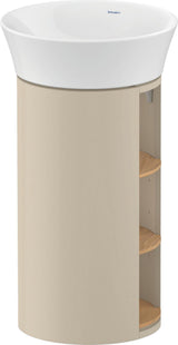 Duravit White Tulip Waschtischunterbau bodenstehend, 410 mm, Amerikanisch Nussbaum / Taupe Hochglanz, 3 offene Fächer, von Philippe Starck