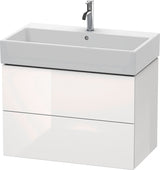 DURAVIT L-Cube Waschtischunterbau 784 mm, 2 Schubkästen, Weiß Matt, Wandhängend