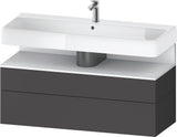 Duravit Qatego Waschtischunterbau 1190 mm – Weiß Matt mit Eiche Schwarz Nische, 1 Auszug, LED