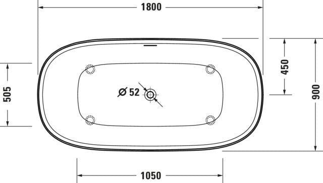 DURAVIT Zencha Whirlwanne 1800x900mm freistehend mit Air-System und 2 Rückenschrägen in Weiß Matt