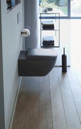 DURAVIT WC-Sitz Happy D.2 Anthrazit matt mit Absenkautomatik und Edelstahl-Scharnieren