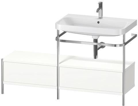 Duravit Waschtischset HAPPY D.2 PLUS 1400x490mm ein Hahnloch taupe supermatt