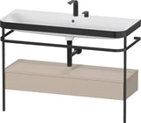 Duravit Happy D.2 c-bonded Waschtischset 1175 mm mit Metallkonsole & Schubkasten in Taupe