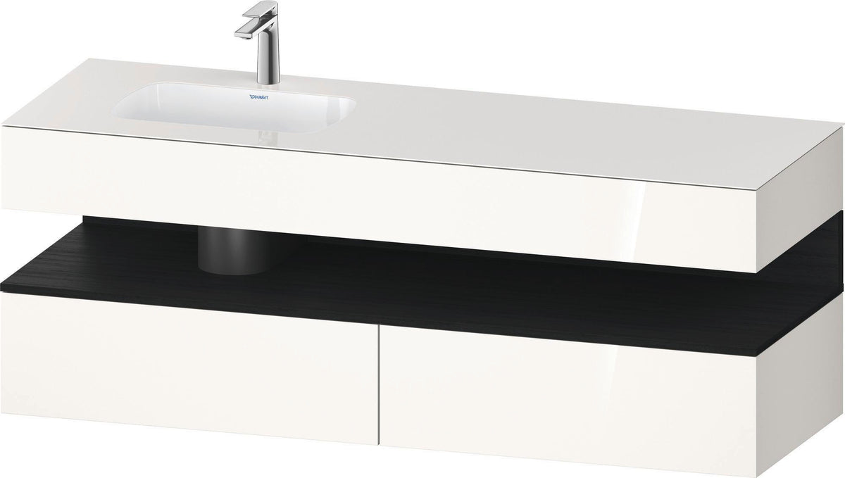 DURAVIT Qatego Studio F. A. Porsche Einbauwaschtisch mit Konsolenwaschtischunterbau 1600 mm Weiß Matt