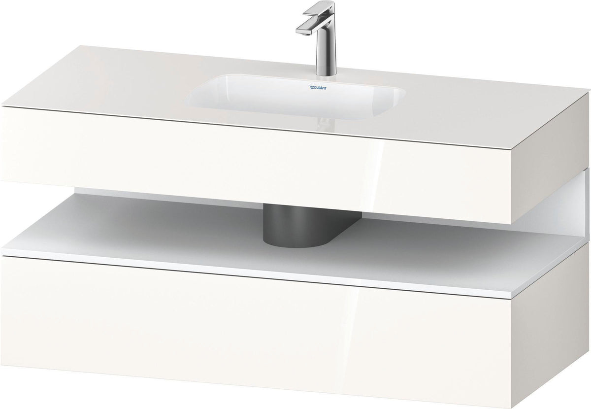 DURAVIT Qatego Studio F. A. Porsche Einbauwaschtisch mit Konsolenwaschtischunterbau 1200 mm Weiß Matt