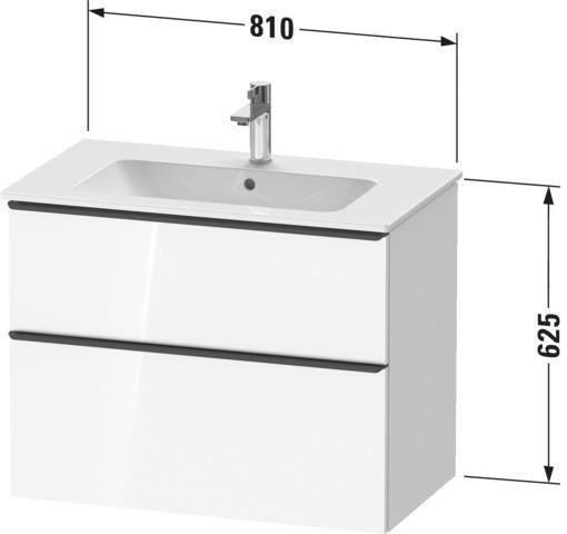 Duravit D-Neo Waschtischunterbau 810 mm Eiche Terra Matt mit 1 Auszug und Soft-Close