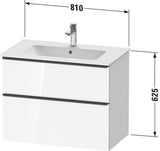 Duravit D-Neo Waschtischunterbau 810 mm Eiche Terra Matt mit 1 Auszug und Soft-Close