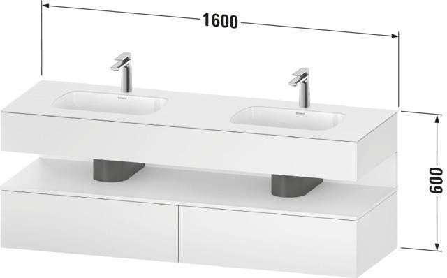 DURAVIT Qatego Studio F. A. Porsche Waschtischset 1600 mm mit Konsolenwaschtischunterbau, 2 Auszüge