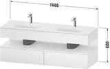 DURAVIT Qatego Einbauwaschtisch mit Konsolenwaschtischunterbau Basalt & Eiche Terra Matt 1600x550x600 mm