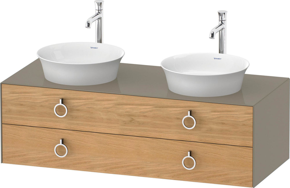 DURAVIT White Tulip Waschtischunterbau 1300 mm, 2 Schubkästen, wandhängend, Weiß Seidenmatt