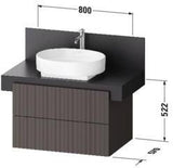 DURAVIT Balcoon Konsolenwaschtischunterbau 800 mm mit 2 Schubkästen, Tip-on Technik und Soft-Close-System
