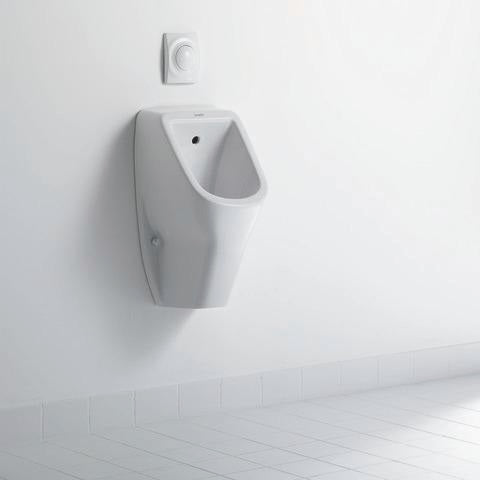 Duravit D-Code Urinal weiß spülrandlos mit Fliege Zulauf hinten 305 mm