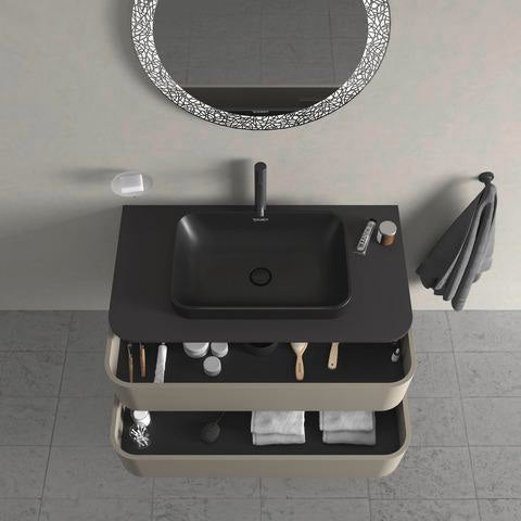 Duravit C.1 Einhebel-Waschtischmischer L mit Zugstange, Schwarz Matt
