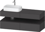 graphit matt / Nische graphit supermatt, mit Siphonausschnitt und Schürze / anthrazit