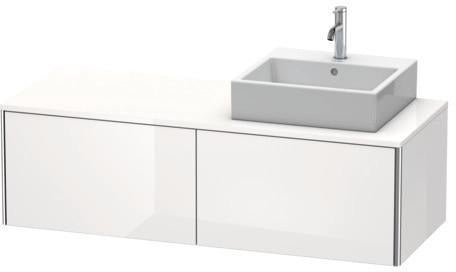 Duravit Waschtischunterbau XSquare 1400 mm wandhängend mit Auszug links, Becken rechts, seidenmatt