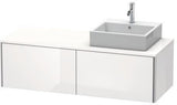 Duravit Waschtischunterbau XSquare 1400 mm wandhängend mit Auszug links, Becken rechts, seidenmatt