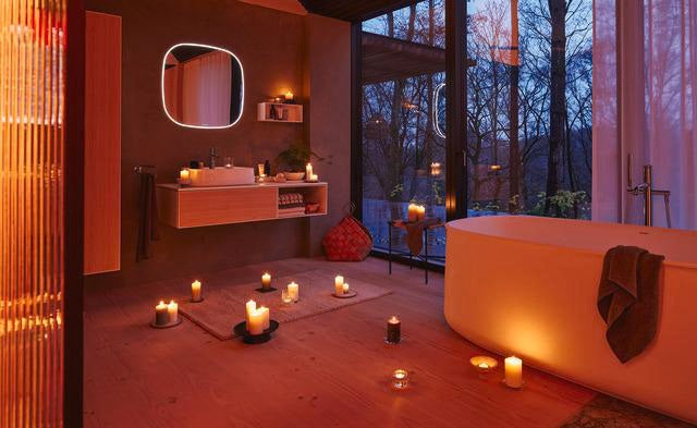 DURAVIT Spiegel Zencha 500x500 mm mit Spiegelheizung, LED-Beleuchtung und Sensorschalter – EEK D