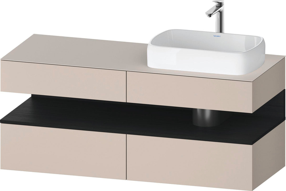 DURAVIT Qatego Konsolenwaschtischunterbau 1400 mm Weiß Matt Eiche Schwarz Matt wandhängend