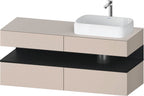 taupe matt / Nische eiche schwarz, mit Siphonausschnitt und Schürze / sonstige
