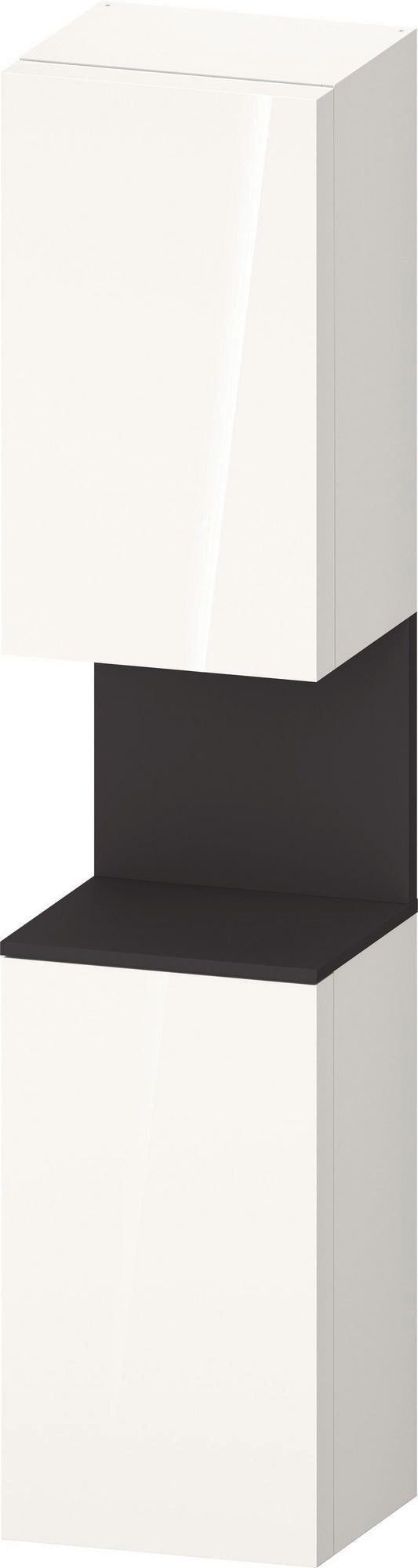DURAVIT Qatego Hochschrank 400 mm Eiche Schwarz Matt – 2 Türen, Soft-Close, Tip-on