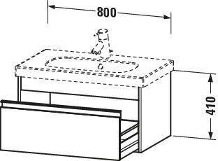 Duravit Ketho Waschtischunterbau 800 mm wandhängend, 1 Auszug, weiß matt – passend zu D-Code 034285