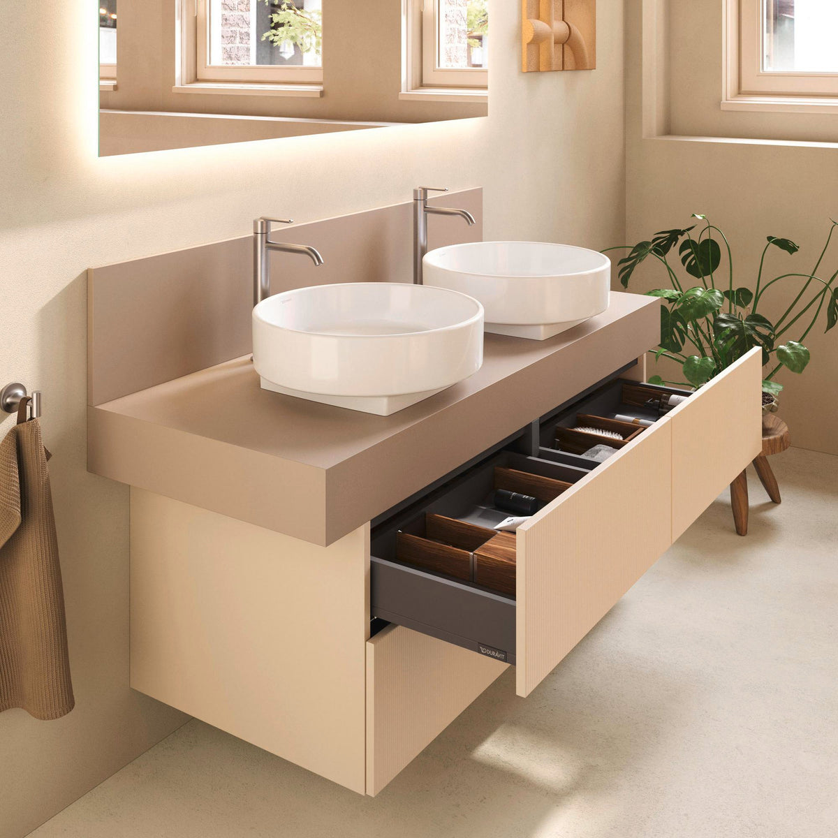 DURAVIT Licht & Spiegel Wandspiegel 1200x700 mm mit Heizung, LED und Sensorschalter – Weiß