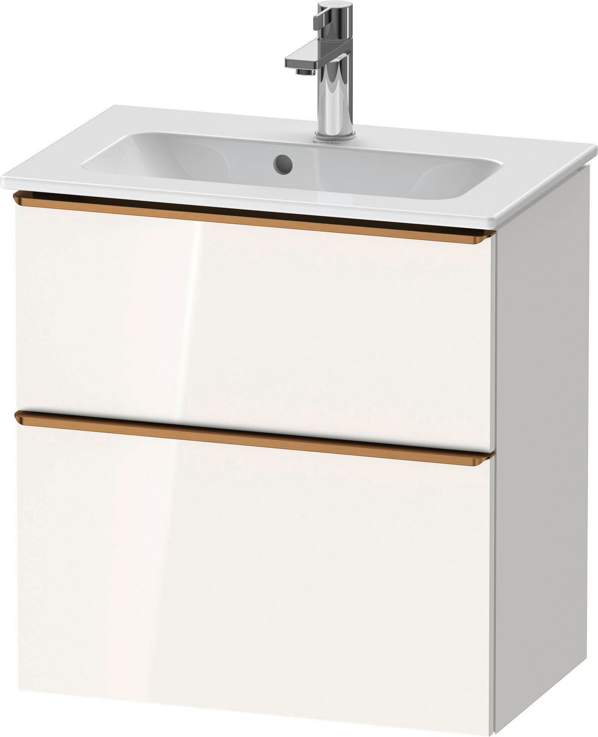 Duravit D-Neo Waschtischunterbau 610 mm betongrau matt mit Soft-Close und Bronze-Griff