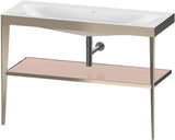 DURAVIT XViu c-bonded Waschtischset 1200 mm in Schwarz Matt mit Metallkonsole und apricot pearl Hochglanz