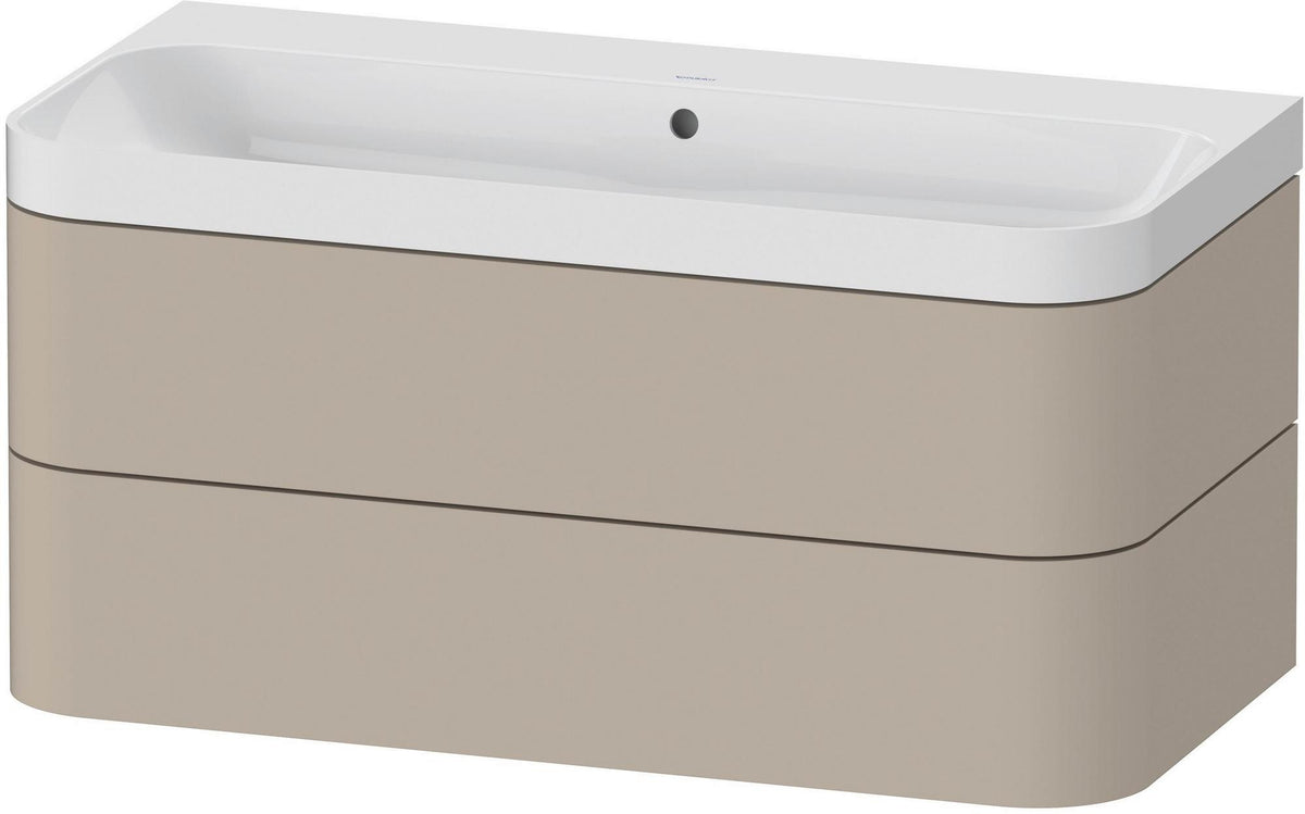 DURAVIT Happy D.2 c-shaped Waschtischset 975 mm wandhängend mit Tip-on und Soft-Close