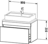 Duravit DuraStyle Waschtischunterbau 800 mm betongrau matt mit 1 Auszug und Soft-Close