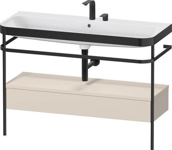 Duravit Waschtischset HAPPY D.2 PLUS 1175x490mm ein Hahnloch taupe supermatt