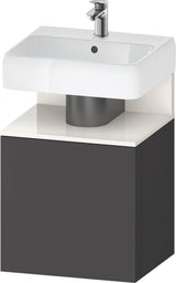 DURAVIT Qatego Waschtischunterbau 490 mm wandhängend, 1 Tür links, Weiß Matt mit Eiche Schwarz Nische