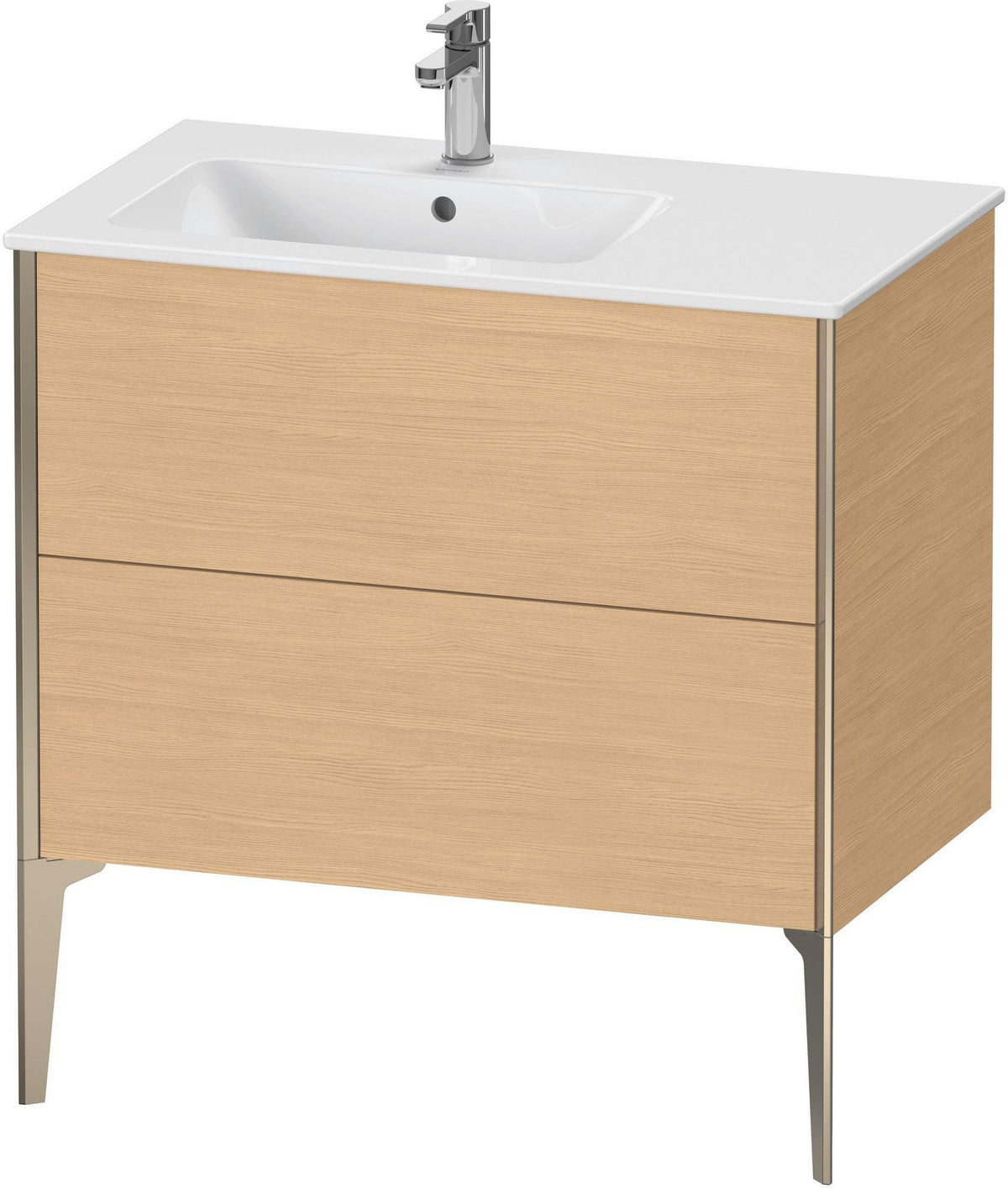 Duravit XViu Waschtischunterbau bodenstehend 810 mm mit 2 Auszügen, weiß matt, Tip-On Technik