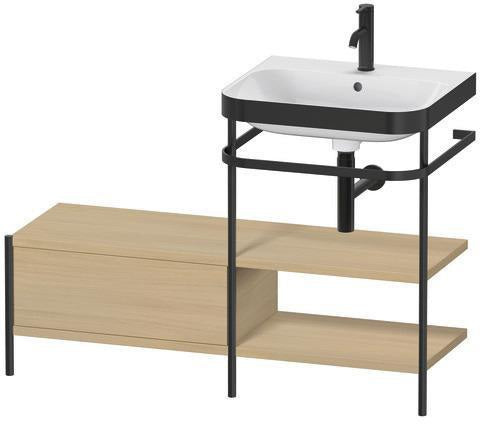 Duravit Waschtischset Happy D.2 Plus 1200x490mm ein Hahnloch taupe supermatt