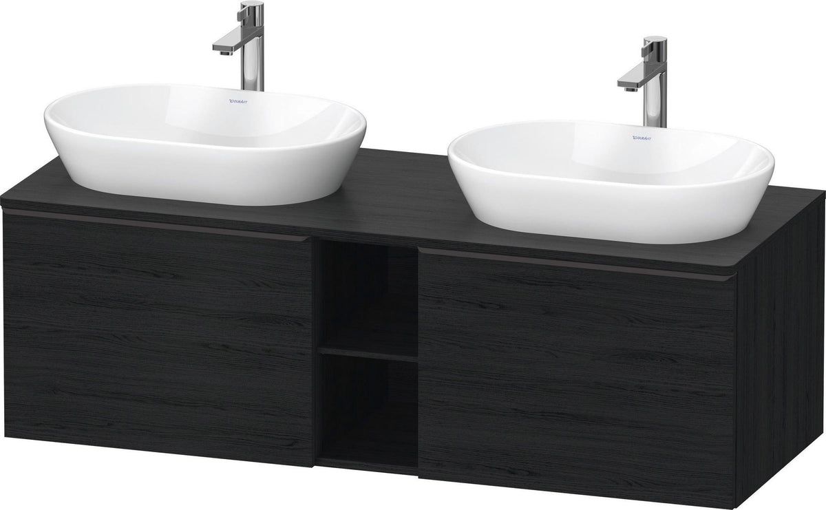 DURAVIT D-Neo Konsolenwaschtischunterbau 1400 mm betongrau matt mit 2 Auszügen und Bronze-Griffen